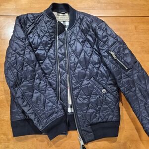 Burberry Quilted Navy Bomber Jacket